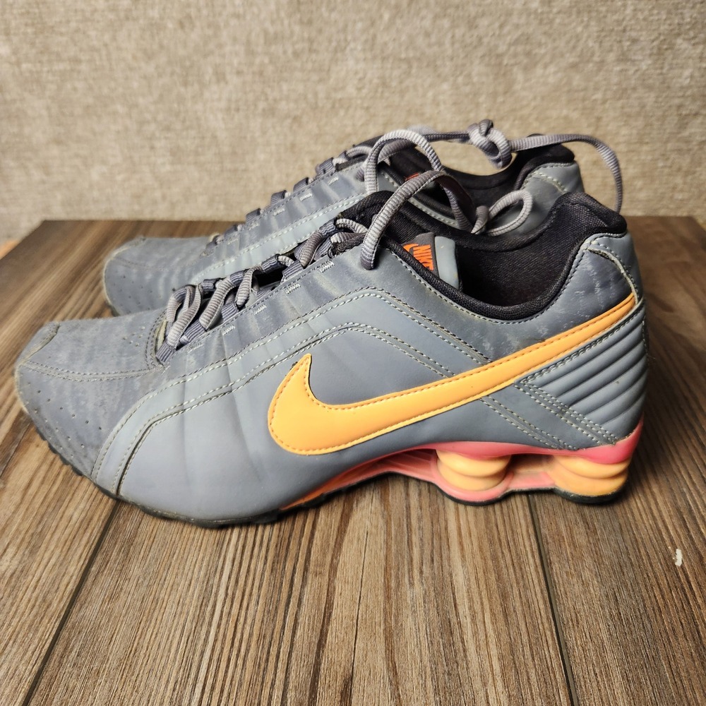 Nike Shox Junior Sneakers Mens Grey Orange Pink Fair Condition Retro Shoes